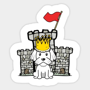 Cute white dog is king of the castle Sticker
